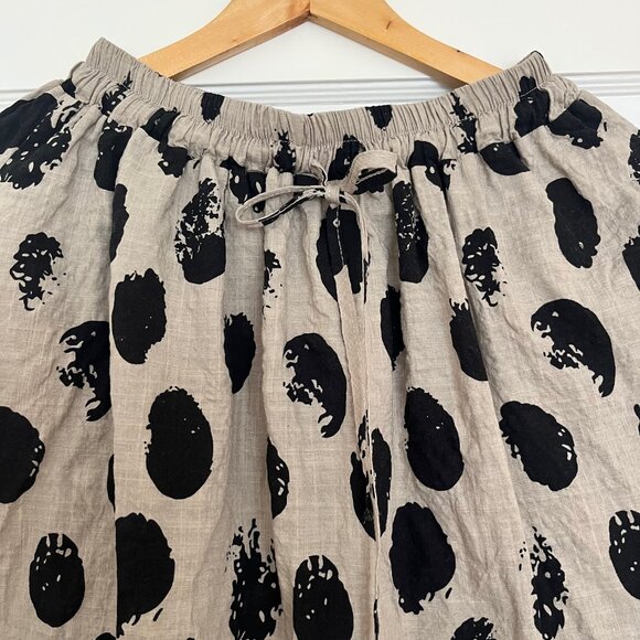 Abstract Polka Dot Linen Midi Skirt | Size Small - Picture 3 of 7